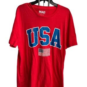 MAD Engine Red USA Flag Men's Tee